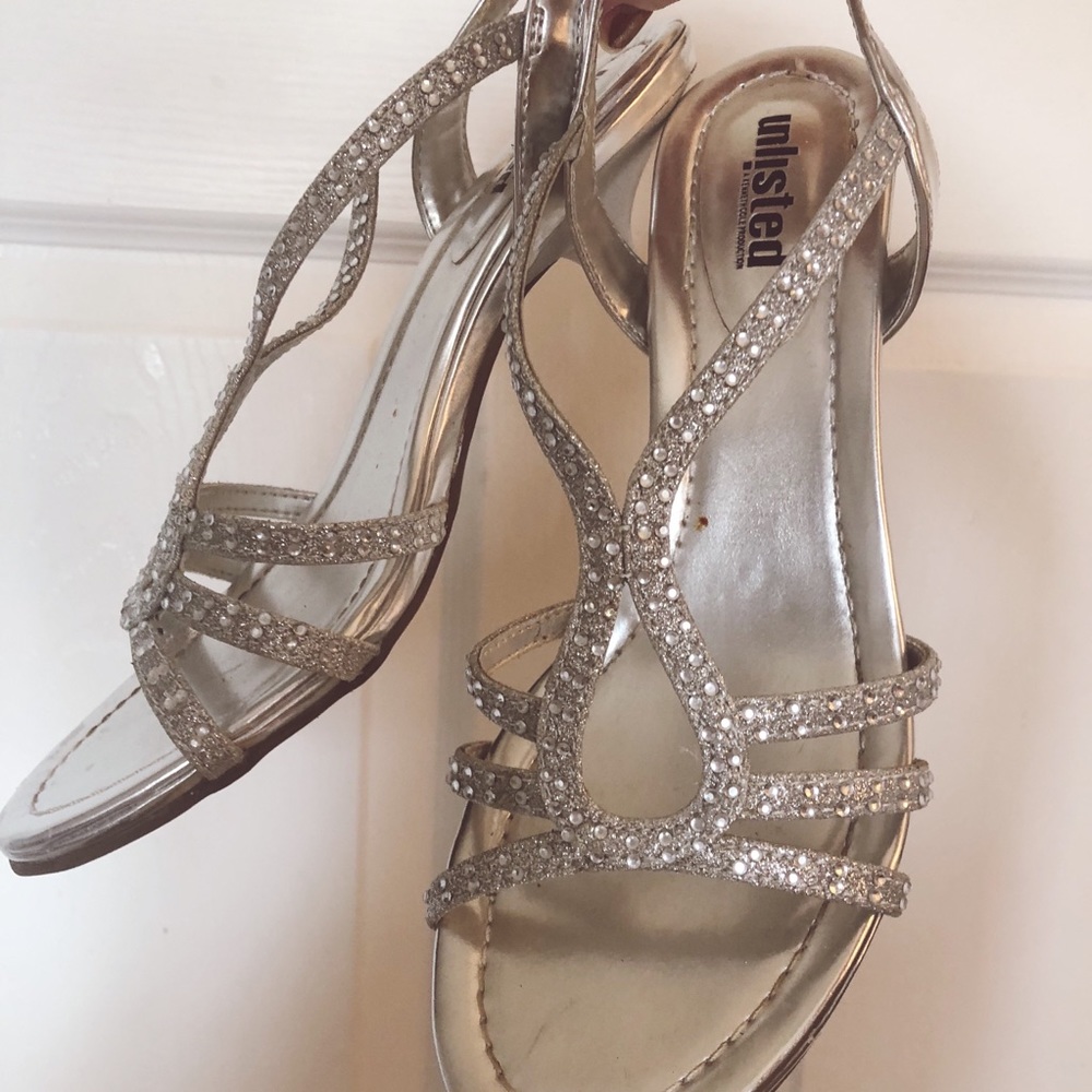 Unlisted Silver Strappy Heels